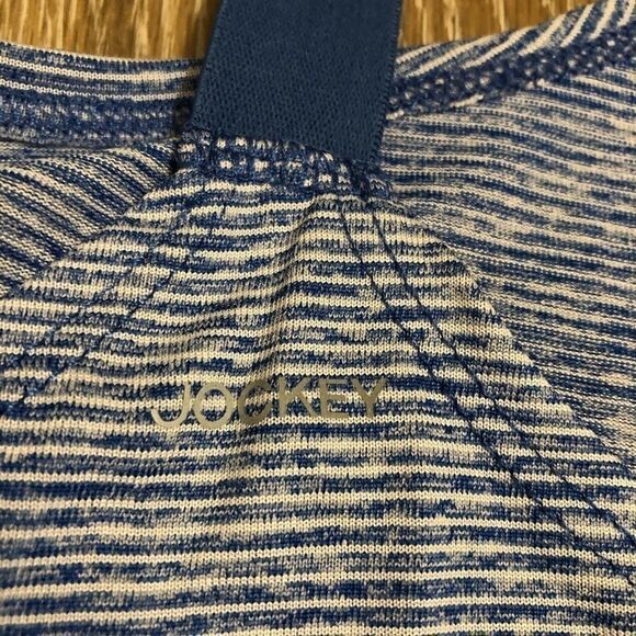 Jockey t back racerback workout blue striped tank top size small - Picture 6 of 9